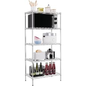 Adjustable Storage Shelves Metal Storage Shelf(Chrome, 21.5L x 11.6W x 47.6H) 750 pounds