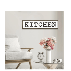 Kitchen Wood Sign Decor, Decorative Wooden Box Sign, Rustic Hanging Signs and Plaques, Farmhouse Kitchen Decoration for Wall Table Shelf
