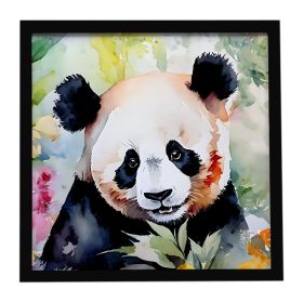 Panda Framed Metal Print Bathroom, Kitchen, Office, Home Decor Wall Art Ready to Hang, Square, 8X8